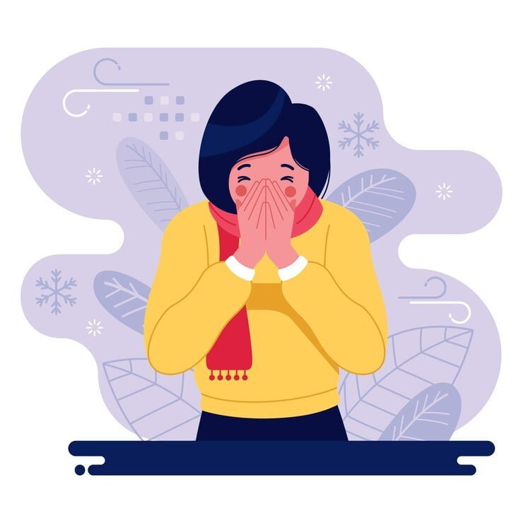 Terapia Online 5 personagem feminina ilustrada com um resfriado 52683 30993